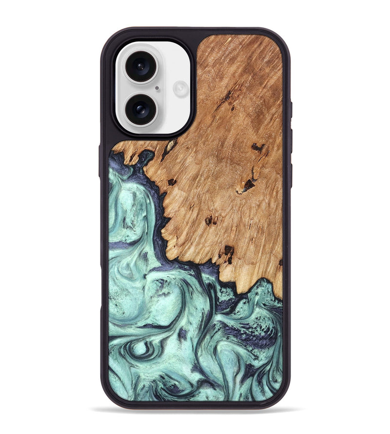 iPhone 16 Plus Wood Phone Case - Delmar (Green, 823689)