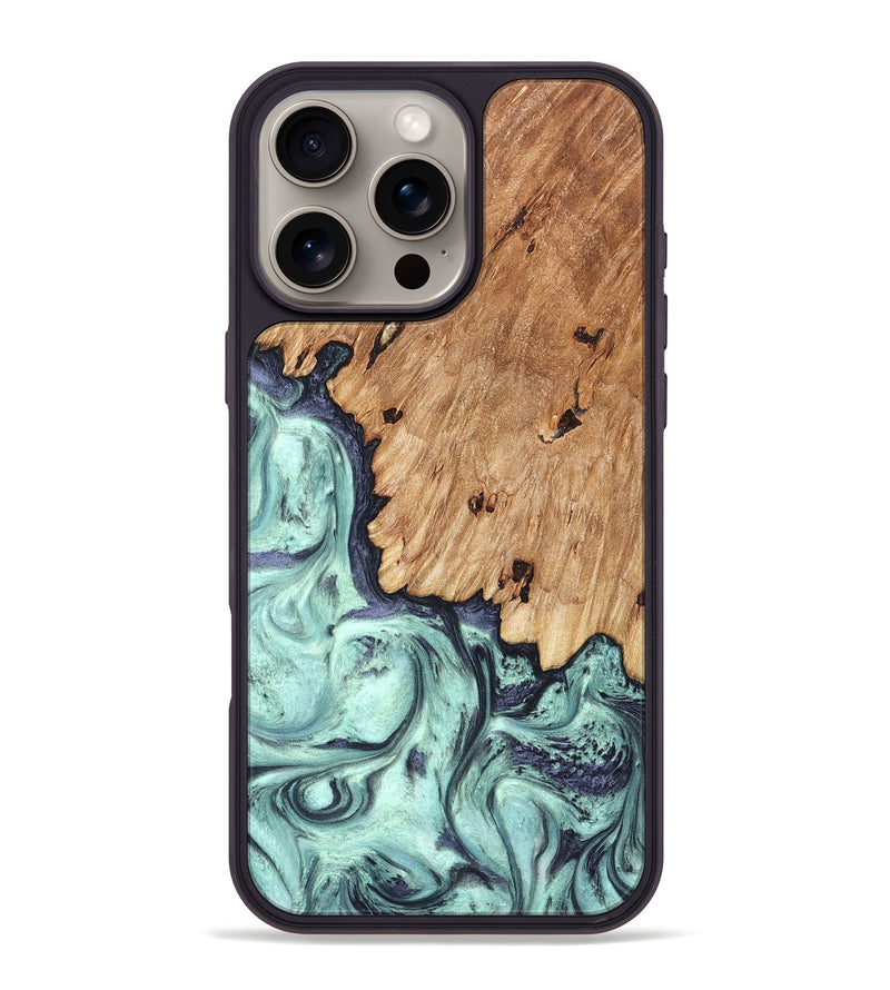 iPhone 16 Pro Max Wood Phone Case - Delmar (Green, 823689)