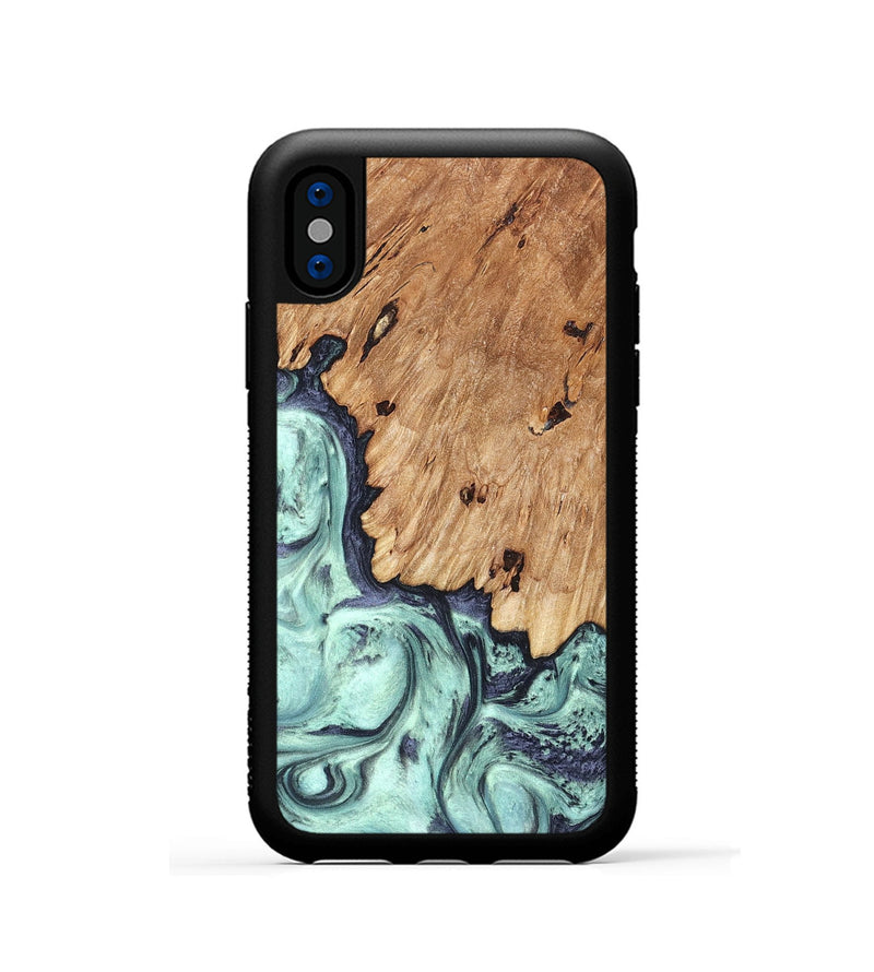 iPhone Xs Wood Phone Case - Delmar (Green, 823689)