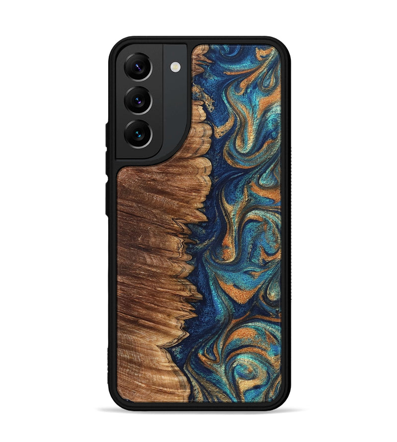 Galaxy S22 Plus Wood Phone Case - Madden (Teal & Gold, 823692)