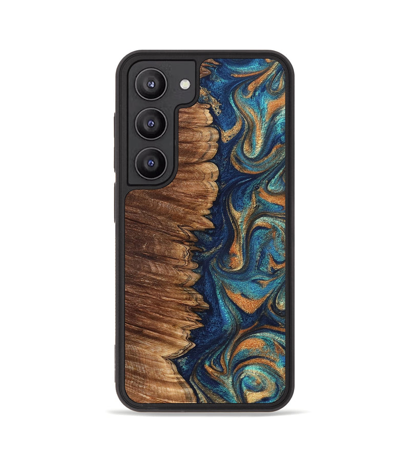 Galaxy S23 Wood Phone Case - Madden (Teal & Gold, 823692)