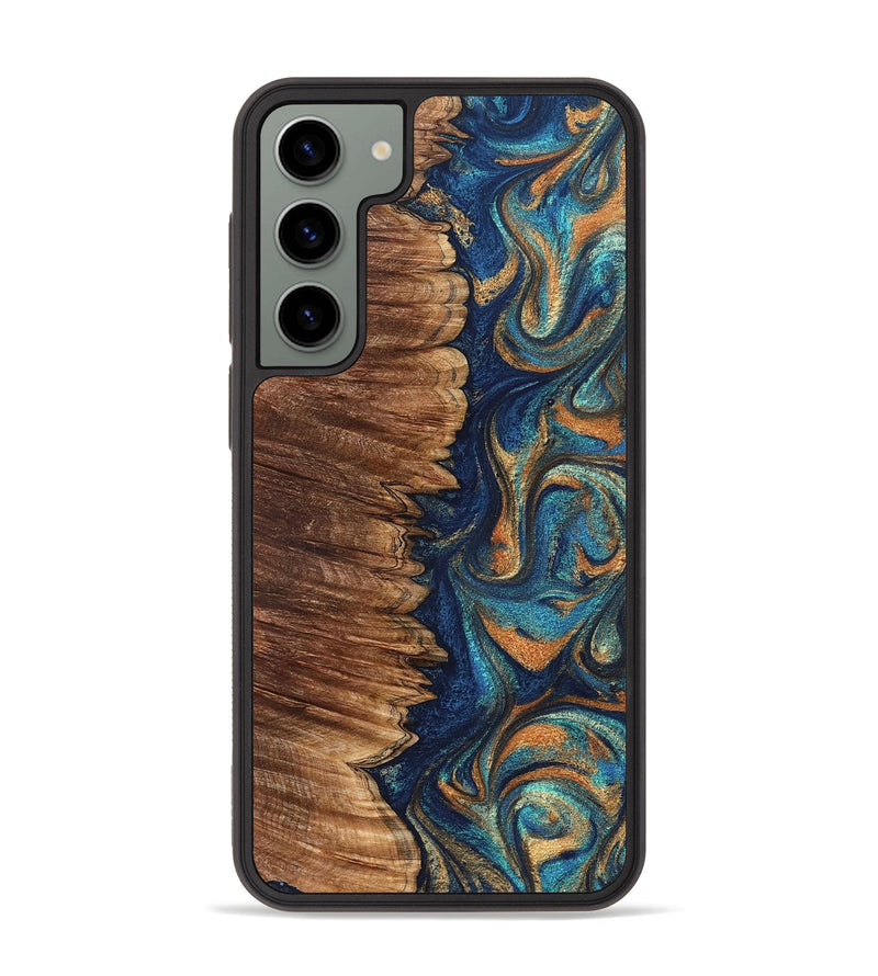 Galaxy S23 Plus Wood Phone Case - Madden (Teal & Gold, 823692)