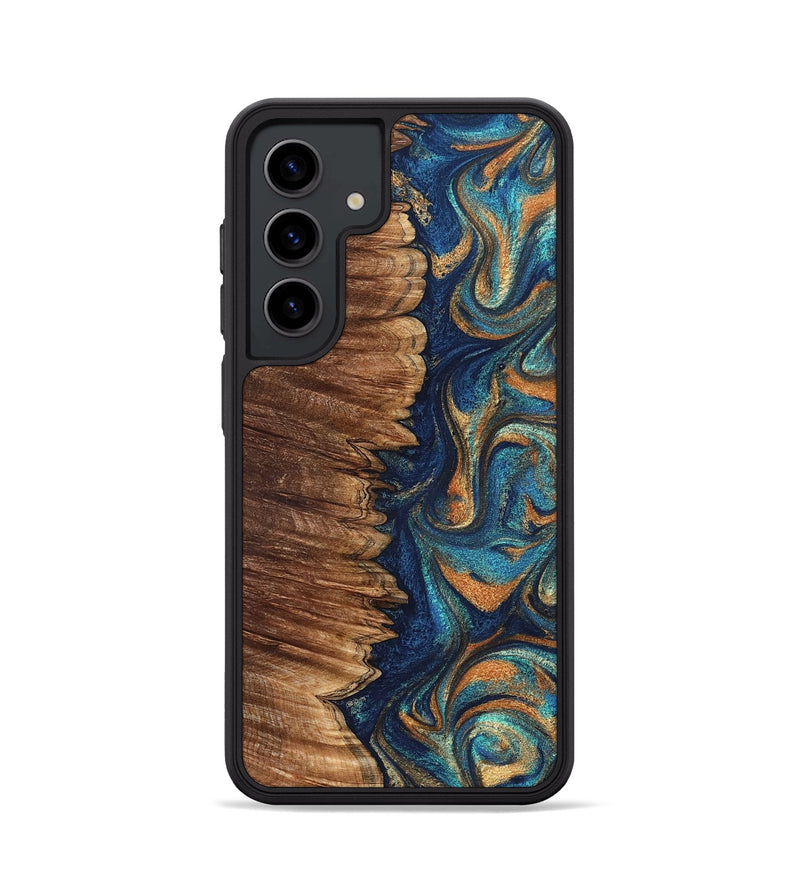 Galaxy S24 Wood Phone Case - Madden (Teal & Gold, 823692)