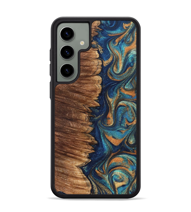 Galaxy S24 Plus Wood Phone Case - Madden (Teal & Gold, 823692)