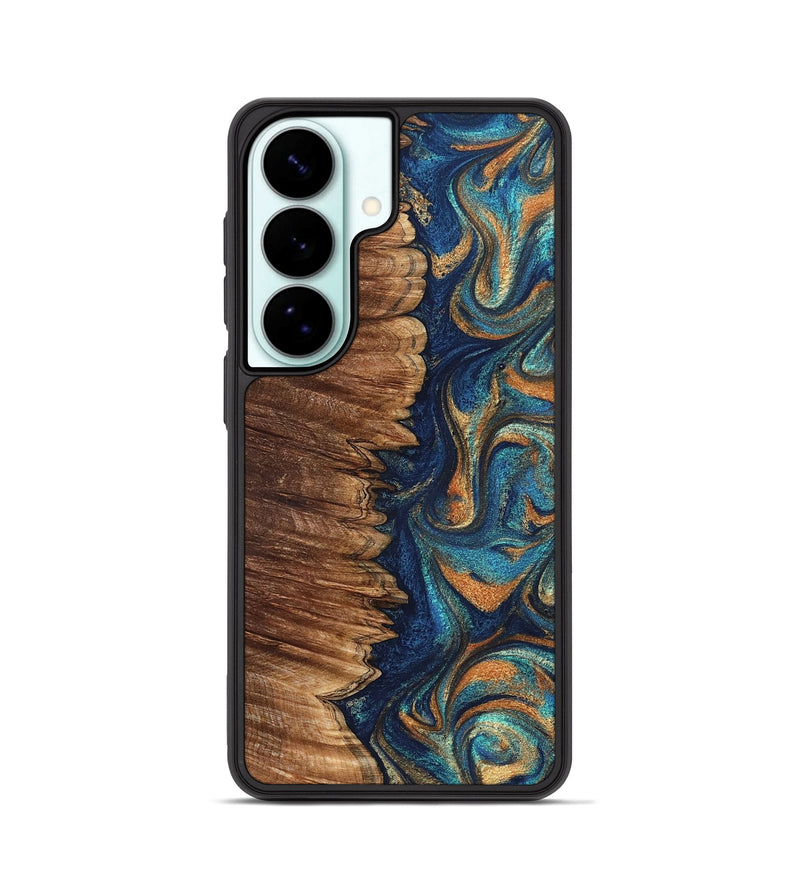 Galaxy S26 Wood Phone Case - Madden (Teal & Gold, 823692)