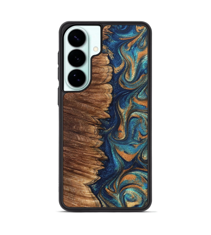 Galaxy S26 Plus Wood Phone Case - Madden (Teal & Gold, 823692)