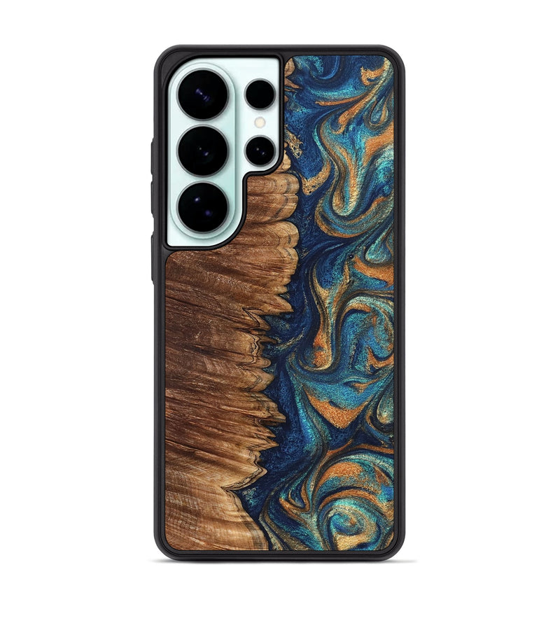 Galaxy S26 Ultra Wood Phone Case - Madden (Teal & Gold, 823692)