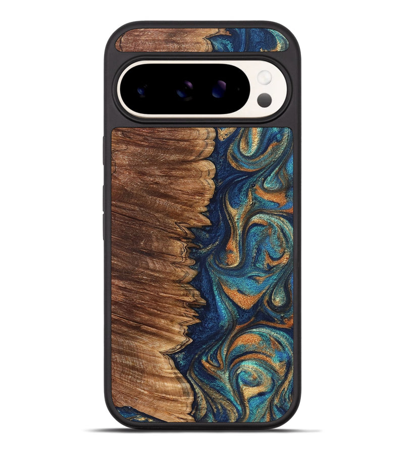 Pixel 9 Pro XL Wood Phone Case - Madden (Teal & Gold, 823692)