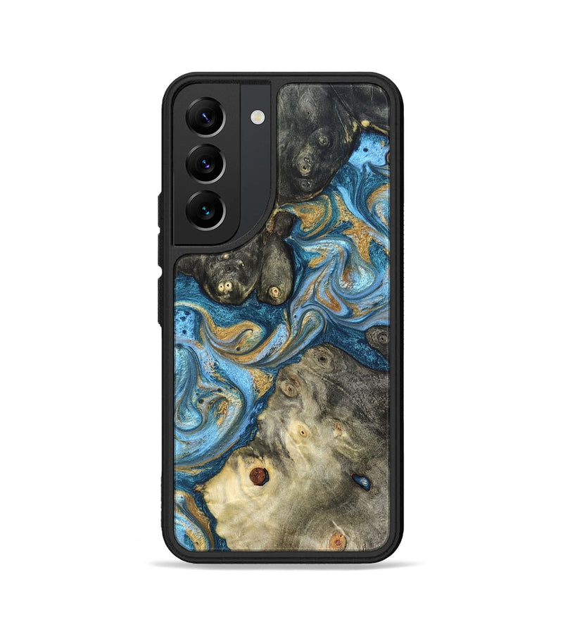 Galaxy S22 Wood Phone Case - Aarav (Teal & Gold, 823693)