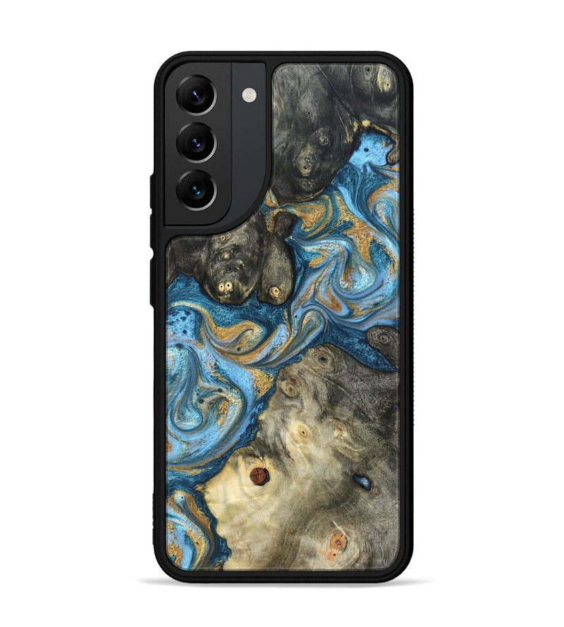 Galaxy S22 Plus Wood Phone Case - Aarav (Teal & Gold, 823693)