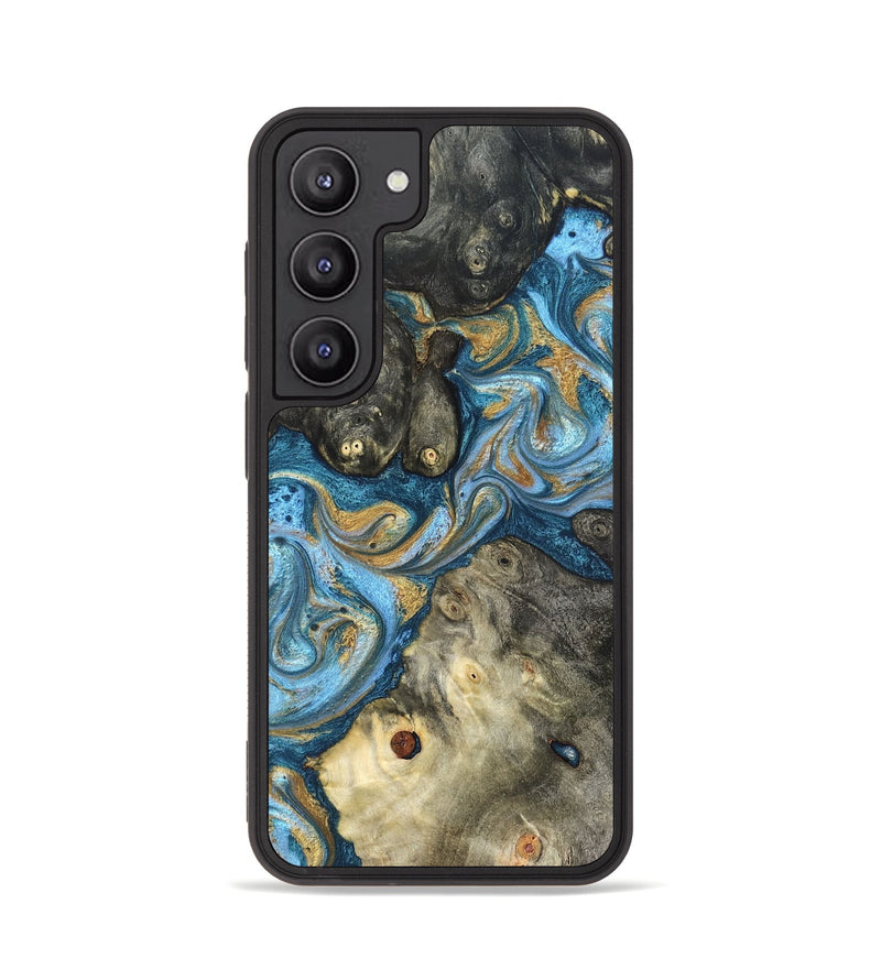 Galaxy S23 Wood Phone Case - Aarav (Teal & Gold, 823693)