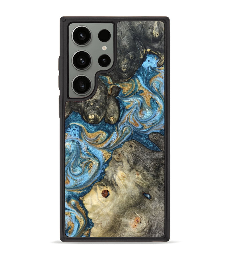 Galaxy S23 Ultra Wood Phone Case - Aarav (Teal & Gold, 823693)