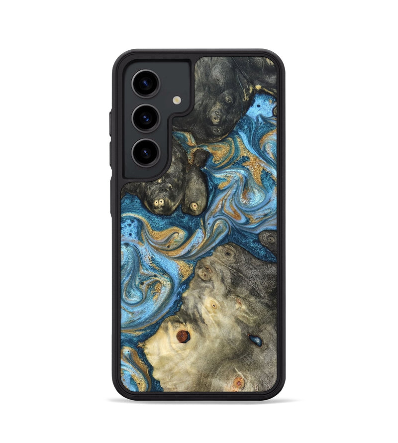 Galaxy S24 Wood Phone Case - Aarav (Teal & Gold, 823693)