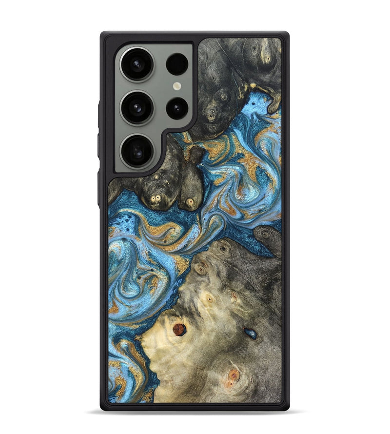 Galaxy S24 Ultra Wood Phone Case - Aarav (Teal & Gold, 823693)