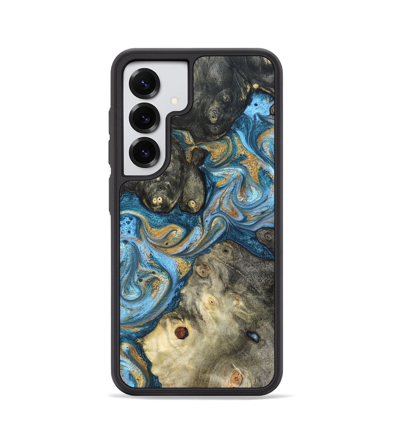 Galaxy S25 Wood Phone Case - Aarav (Teal & Gold, 823693)