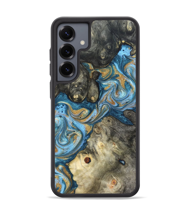 Galaxy S25 Plus Wood Phone Case - Aarav (Teal & Gold, 823693)