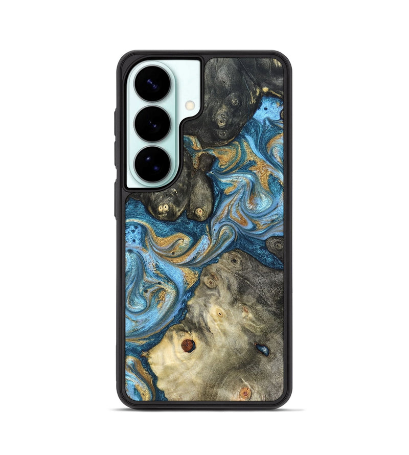 Galaxy S26 Wood Phone Case - Aarav (Teal & Gold, 823693)