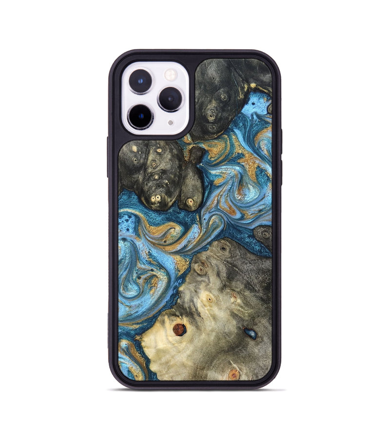 iPhone 11 Pro Wood Phone Case - Aarav (Teal & Gold, 823693)