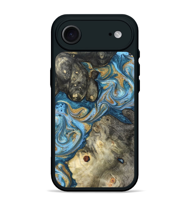 iPhone 17 Air Wood Phone Case - Aarav (Teal & Gold, 823693)