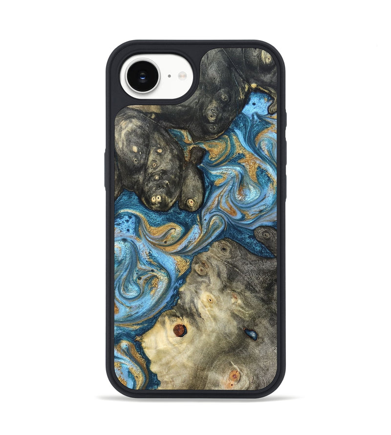 iPhone 17e Wood Phone Case - Aarav (Teal & Gold, 823693)