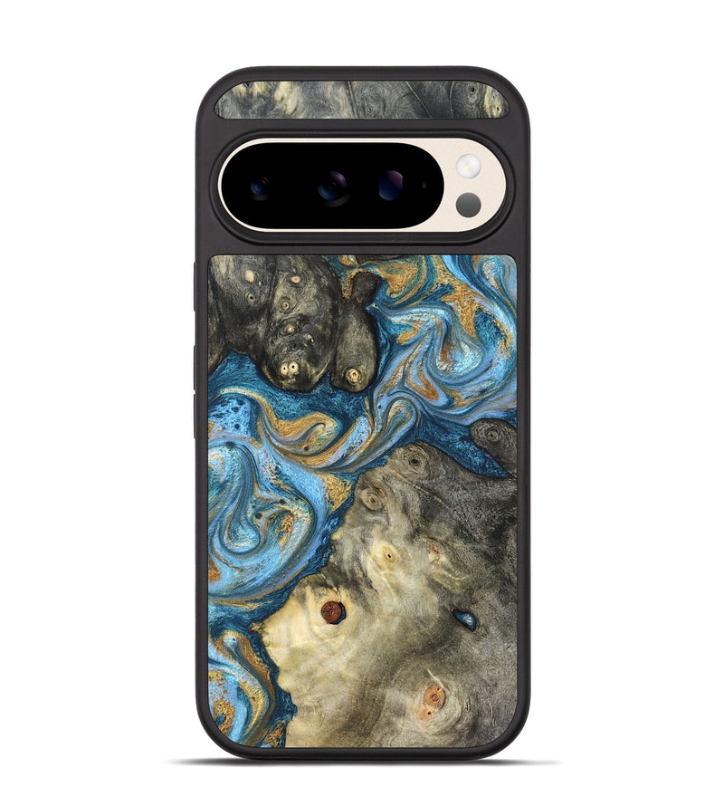 Pixel 10 Wood Phone Case - Aarav (Teal & Gold, 823693)