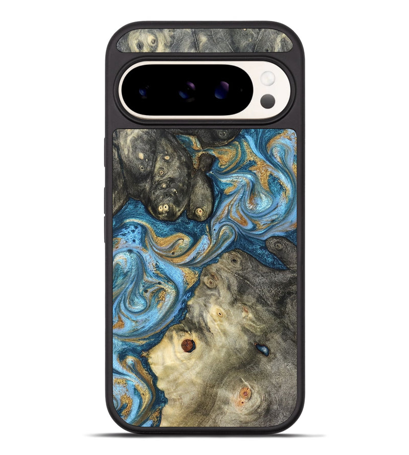 Pixel 9 Pro XL Wood Phone Case - Aarav (Teal & Gold, 823693)