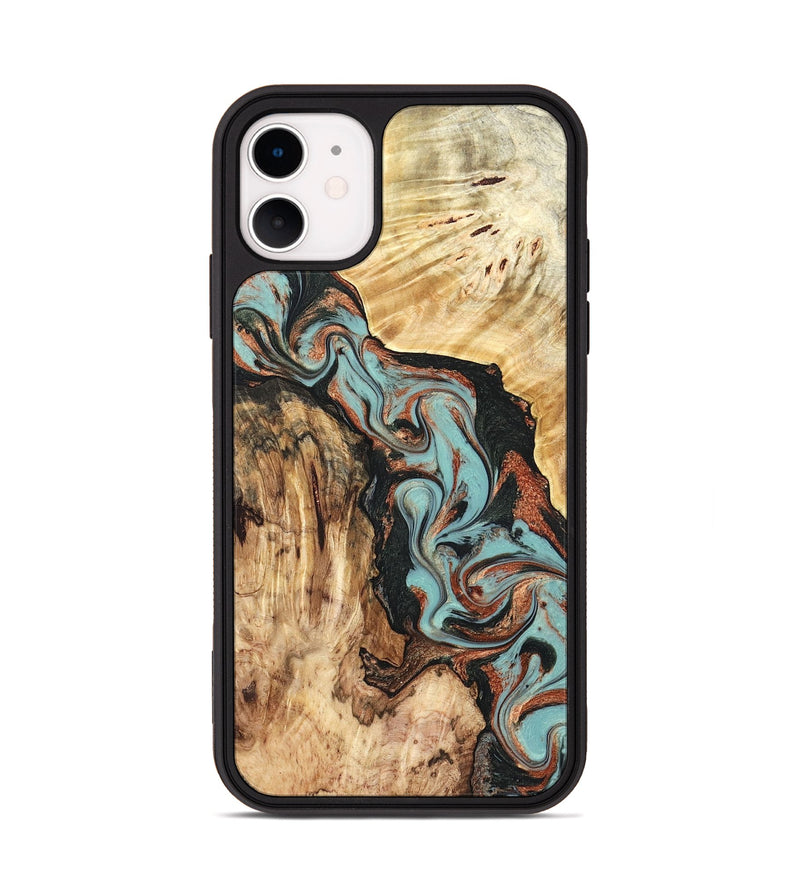 iPhone 11 Wood Phone Case - Stefani (Green, 823694)