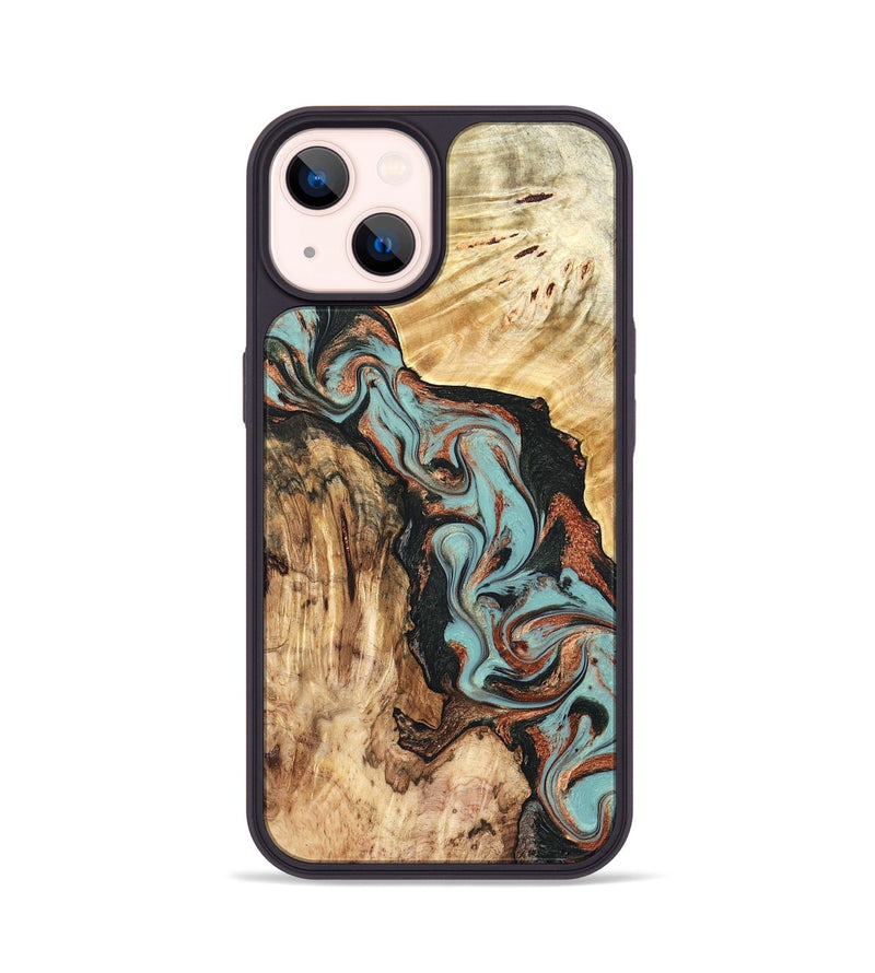 iPhone 14 Wood Phone Case - Stefani (Green, 823694)