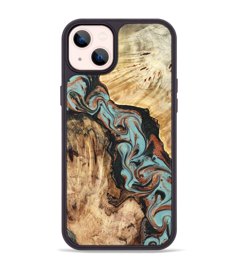 iPhone 14 Plus Wood Phone Case - Stefani (Green, 823694)