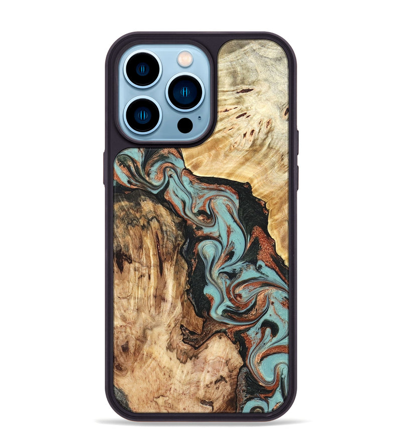 iPhone 14 Pro Max Wood Phone Case - Stefani (Green, 823694)