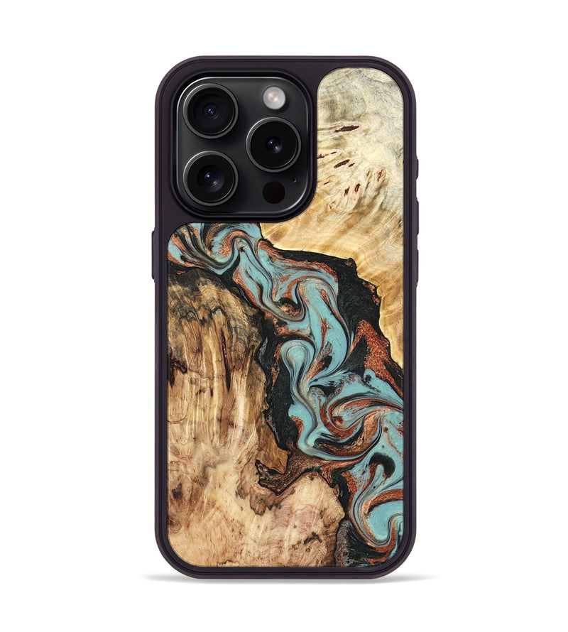 iPhone 15 Pro Wood Phone Case - Stefani (Green, 823694)