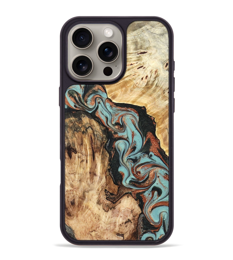 iPhone 16 Pro Max Wood Phone Case - Stefani (Green, 823694)
