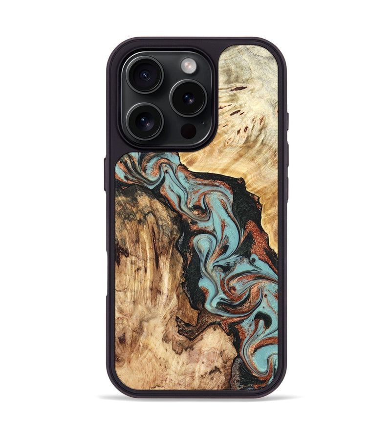 iPhone 16 Pro Wood Phone Case - Stefani (Green, 823694)