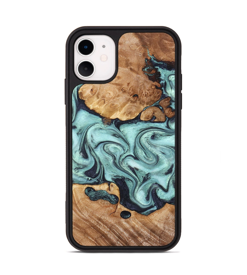 iPhone 11 Wood Phone Case - Clint (Green, 823695)