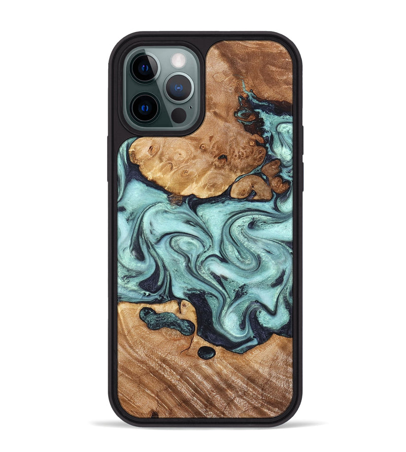 iPhone 12 Pro Max Wood Phone Case - Clint (Green, 823695)