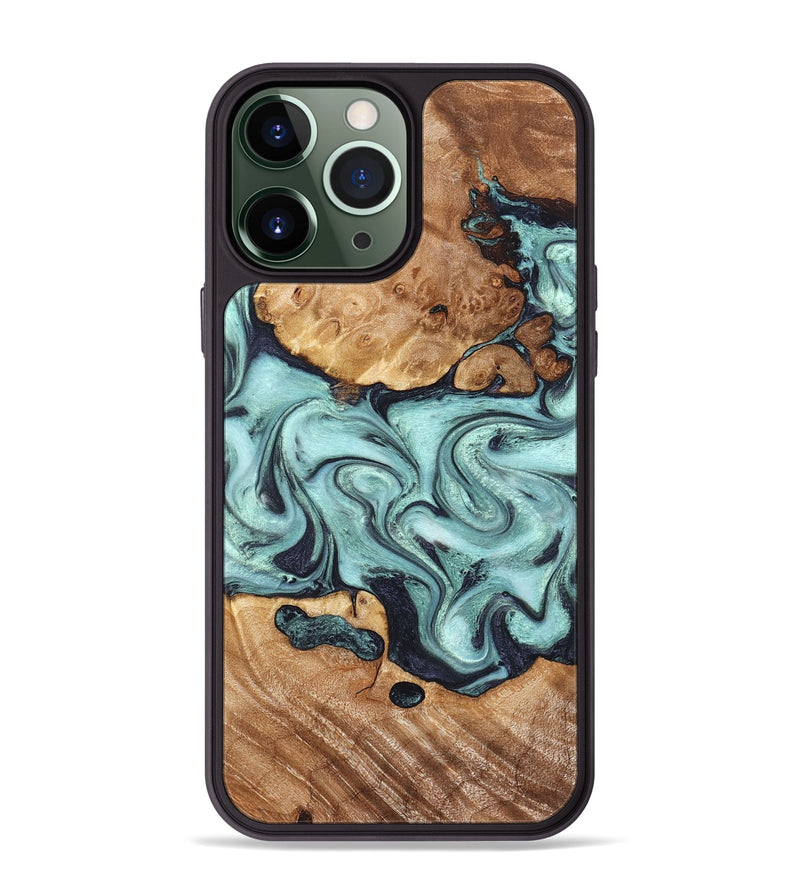 iPhone 13 Pro Max Wood Phone Case - Clint (Green, 823695)