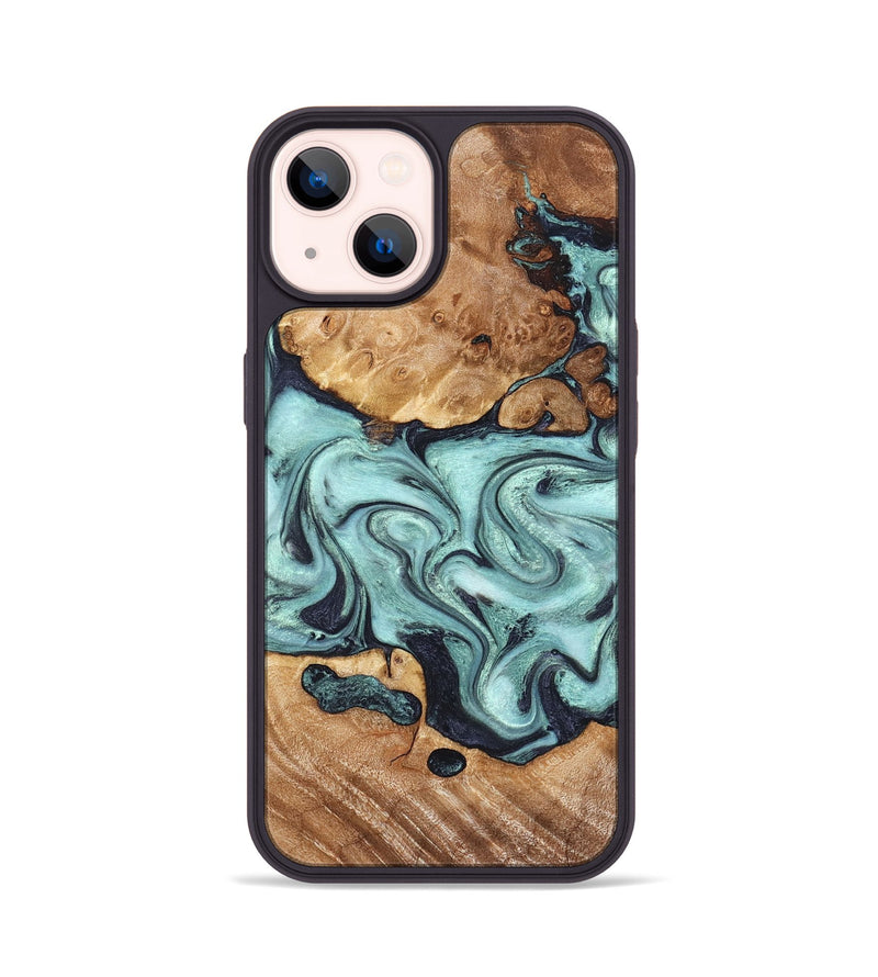 iPhone 14 Wood Phone Case - Clint (Green, 823695)