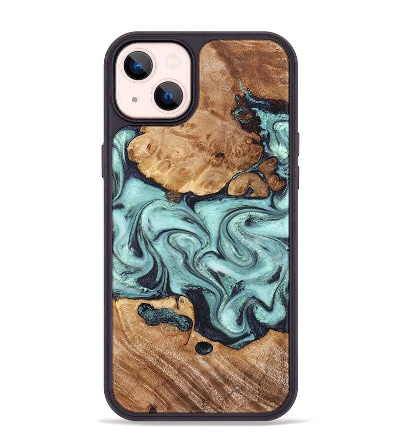 iPhone 14 Plus Wood Phone Case - Clint (Green, 823695)