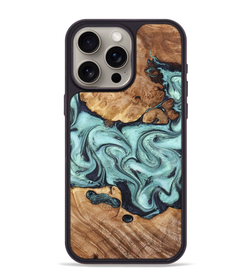 iPhone 15 Pro Max Wood Phone Case - Clint (Green, 823695)