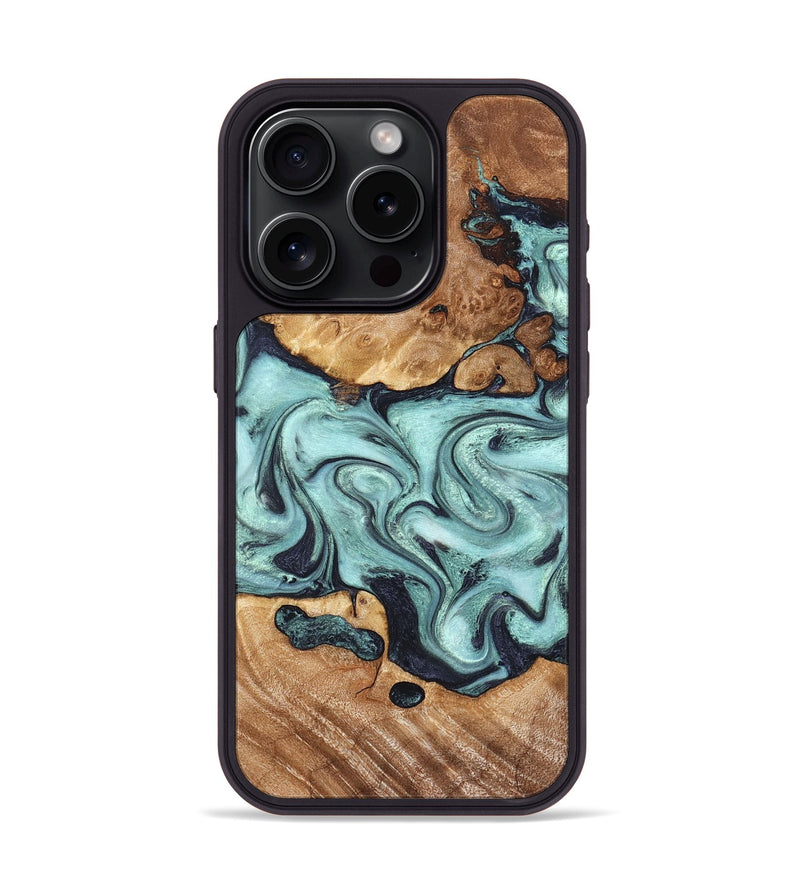 iPhone 15 Pro Wood Phone Case - Clint (Green, 823695)