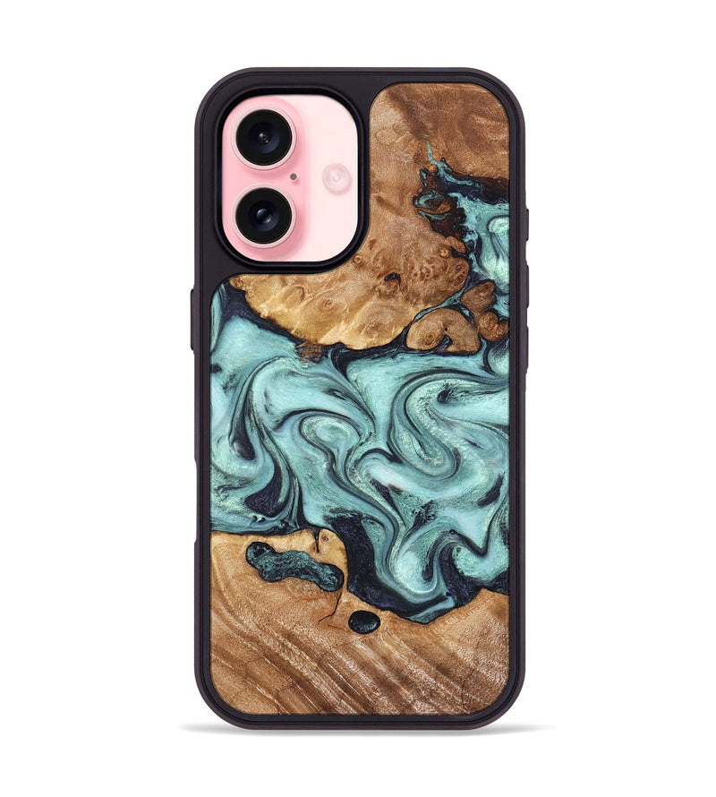 iPhone 16 Wood Phone Case - Clint (Green, 823695)