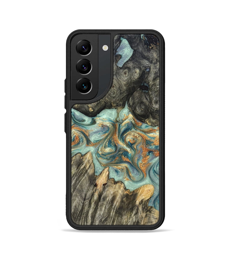 Galaxy S22 Wood Phone Case - Tracey (Teal & Gold, 823696)