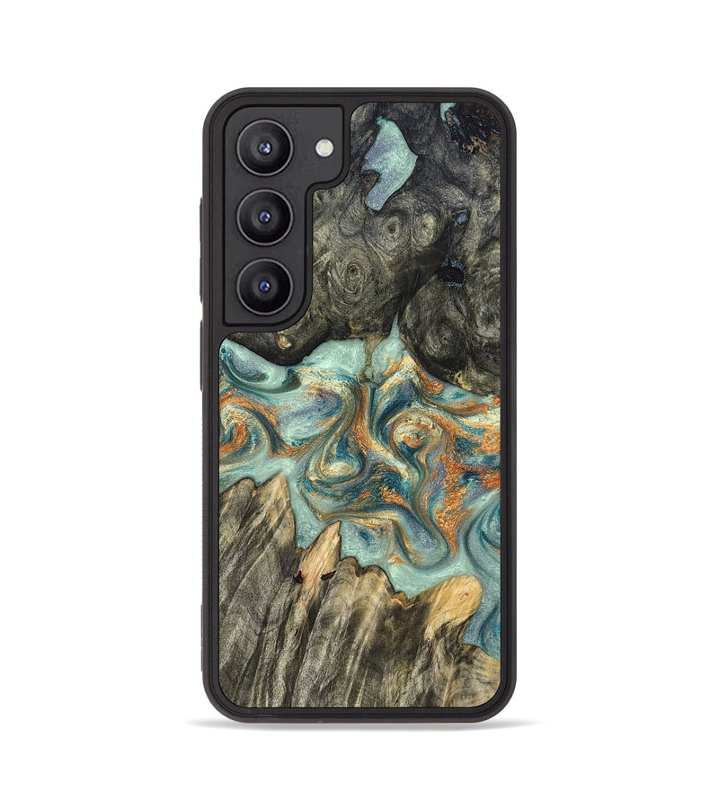 Galaxy S23 Wood Phone Case - Tracey (Teal & Gold, 823696)