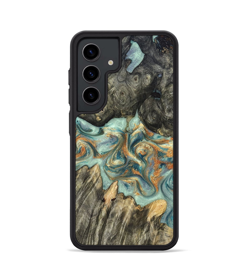 Galaxy S24 Wood Phone Case - Tracey (Teal & Gold, 823696)