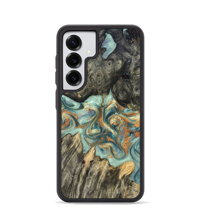 Galaxy S25 Wood Phone Case - Tracey (Teal & Gold, 823696)