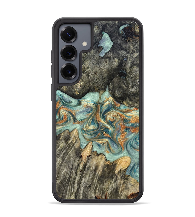 Galaxy S25 Plus Wood Phone Case - Tracey (Teal & Gold, 823696)