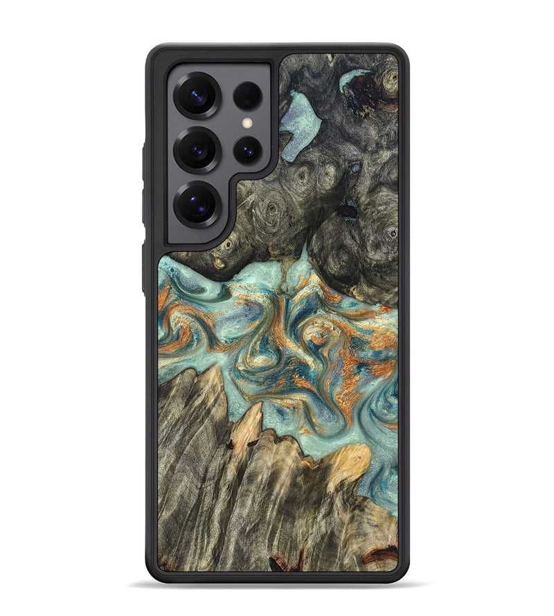 Galaxy S25 Ultra Wood Phone Case - Tracey (Teal & Gold, 823696)
