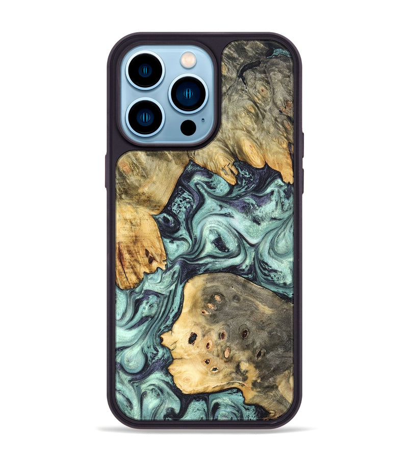 iPhone 14 Pro Max Wood Phone Case - Marcus (Green, 823697)