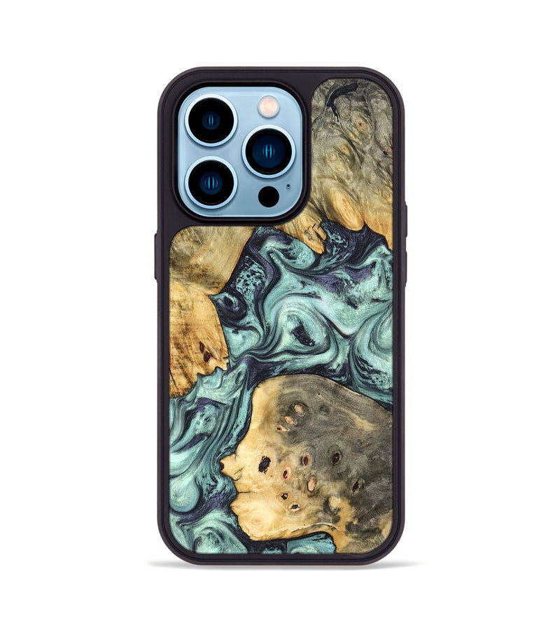iPhone 14 Pro Wood Phone Case - Marcus (Green, 823697)