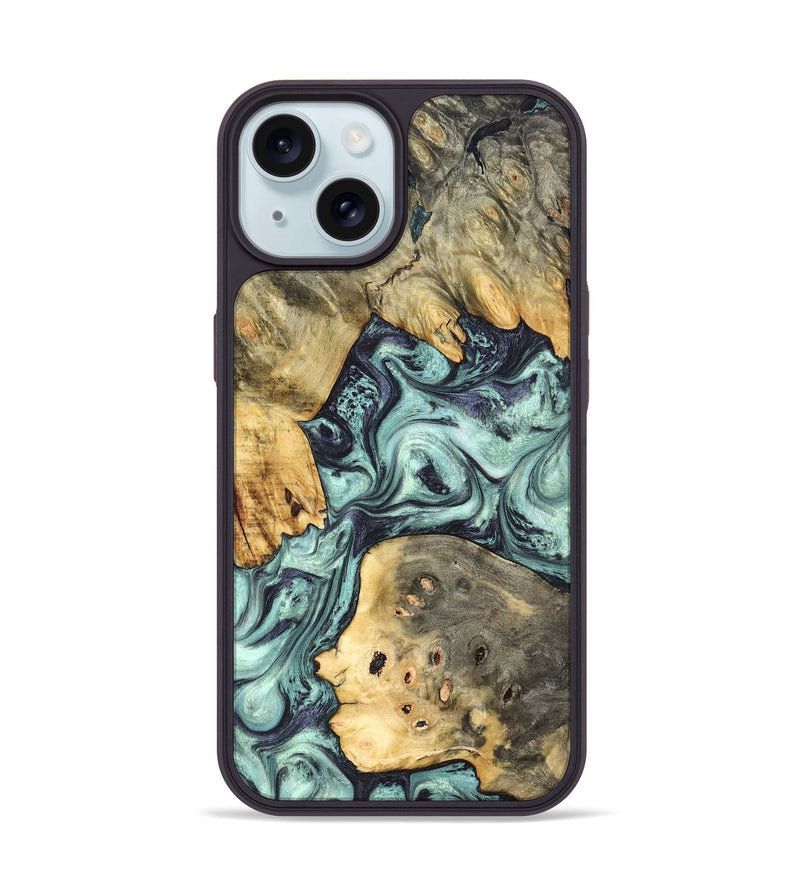 iPhone 15 Wood Phone Case - Marcus (Green, 823697)
